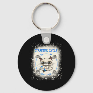 Diabetes Cycle Diabetes Awareness Fun Cat Key Ring