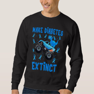Diabetes Extinct Awareness Truck Kids Dinosaur Mon Sweatshirt