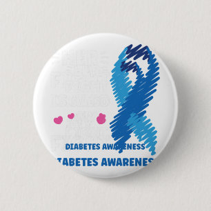 Diabetes Her fight is my fight awareness  6 Cm Round Badge