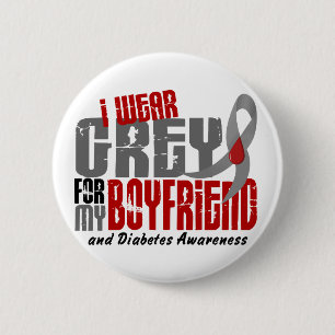 Diabetes I WEAR GREY FOR MY BOYFRIEND 6.2 6 Cm Round Badge