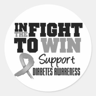 Diabetes In The Fight To Win Classic Round Sticker