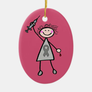 Diabetes Insulin Superhero Girl Ceramic Tree Decoration