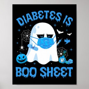 Diabetes Is Boo Sheet Blue Gray Diabetes Awareness Poster