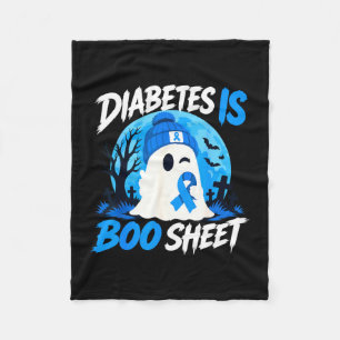 Diabetes is boo sheet funny halloween diabetes fleece blanket