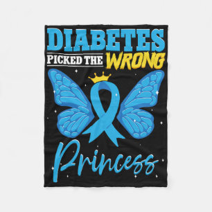 Diabetes Picked The Wrong Princess T1d Diabetes Aw Fleece Blanket