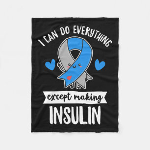 Diabetes Quote For A T1d Diabetic  Fleece Blanket