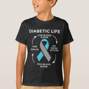 Diabetes Quotes Diabetes Fighter Diabetes Awarenes T-Shirt