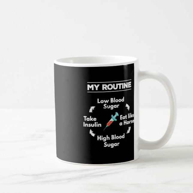 Diabetes Routine Insulin Needle Low High Blood Sug Coffee Mug (Right)