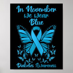 Diabetes Support November Blue Diabetes Awareness Poster