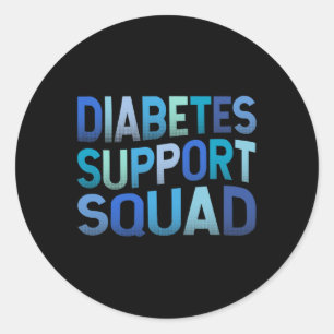 Diabetes Support Squad T1d Type 1 Diabetes Warrior Classic Round Sticker