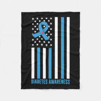 Diabetes Support Type 1 Diabetes Awareness  Fleece Blanket