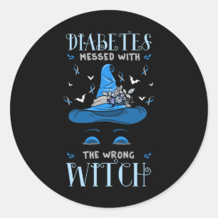 Diabetes Survivors Diabetic Patient Halloween Witc Classic Round Sticker