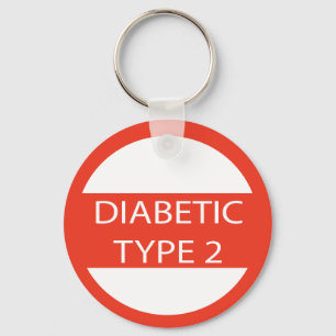 Diabetes type 2 keyring diabetic medical alert