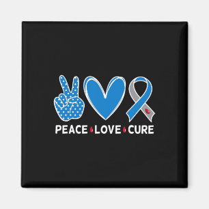 Diabetes Warrior Awareness Blue Peace Love Cure Fa Magnet