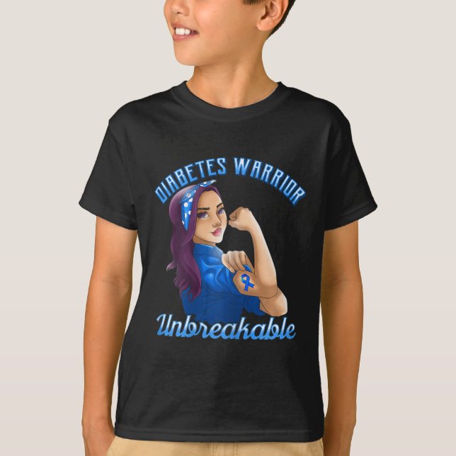 Diabetes Warrior! Diabetes Awareness Designs For W T-Shirt (Front)