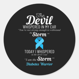 Diabetes Warrior Storm Best Diabetes Awareness Gif Classic Round Sticker