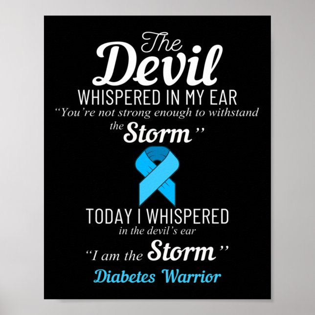 Diabetes Warrior Storm Best Diabetes Awareness Gif Poster (Front)