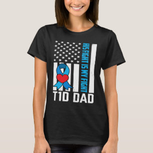 Diabetes Warrior T1D Dad American Flag Diabetes Aw T-Shirt