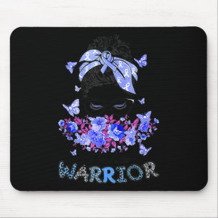 Diabetes Warrior T1D Messy Bun Hair Diabetes Aware Mouse Pad