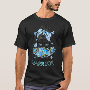 Diabetes Warrior T1d Messy Bun Hair Diabetes Aware T-Shirt