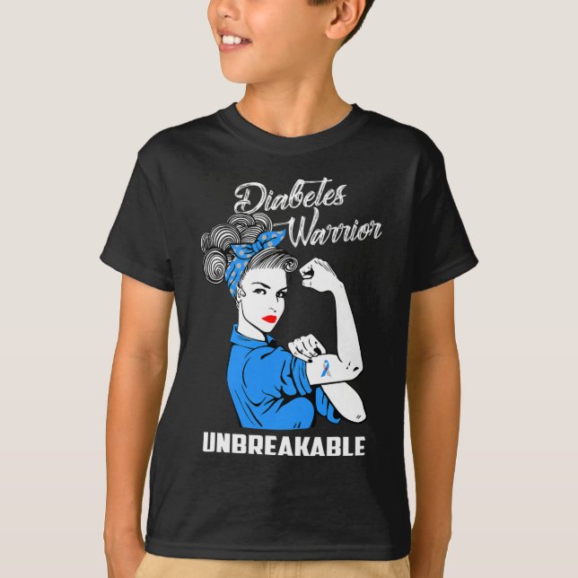 Diabetes Warrior Unbreakable  Diabetes Awareness G T-Shirt (Front)