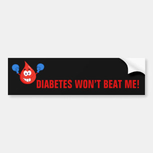 Diabetes Won't Beat Me Bumper Sticker