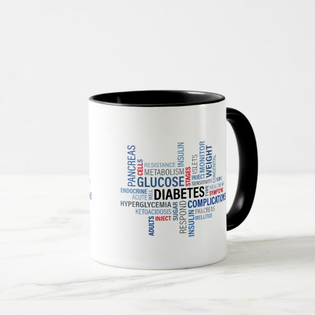 Diabetes Words  Combo Mug (Front Right)