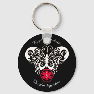 Diabetic Alert Type 1 or 2 Personalise Key Ring