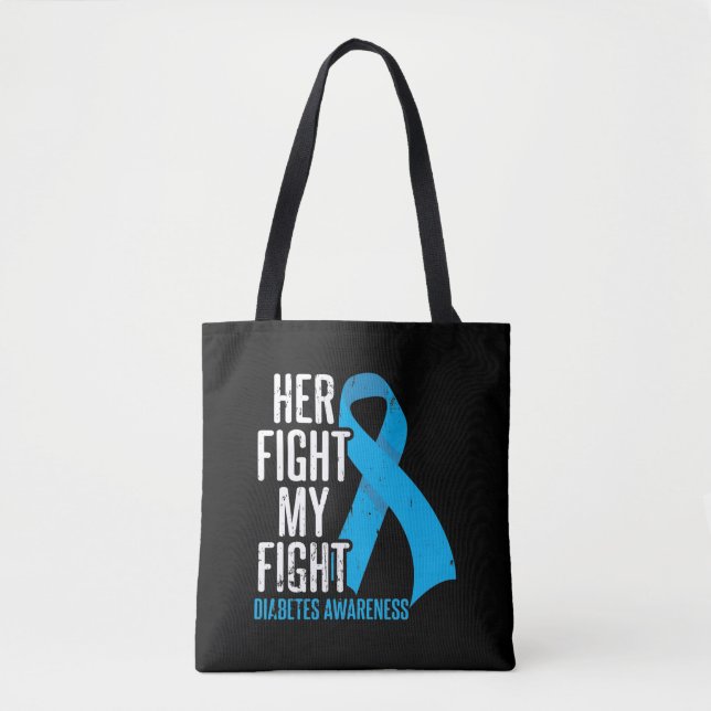 Diabetic Daugher Support Family Diabetes Awareness Tote Bag (Front)