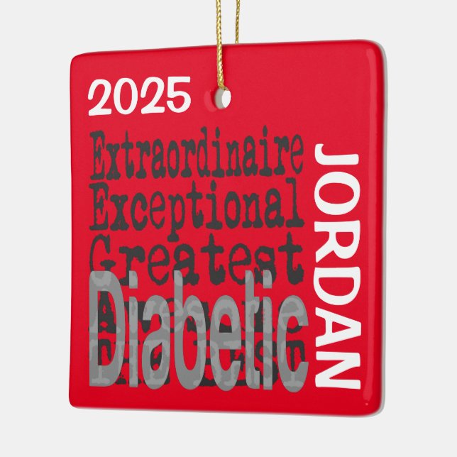 Diabetic Extraordinaire CUSTOM Ceramic Ornament (Left)