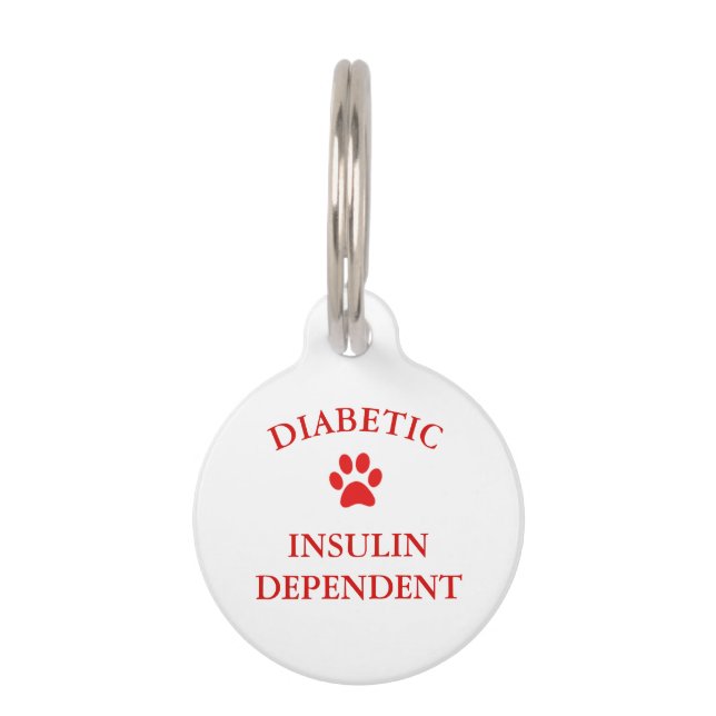 Diabetic Medical Alert Pet Tag (Front)
