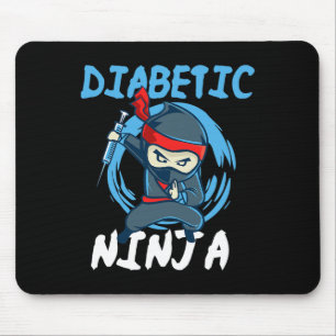 Diabetic Ninja - T1D Blood Sugar Diabetes Awarenes Mouse Pad