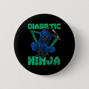Diabetic Ninja Type 1 Diabetes Awareness Gift Idea 6 Cm Round Badge