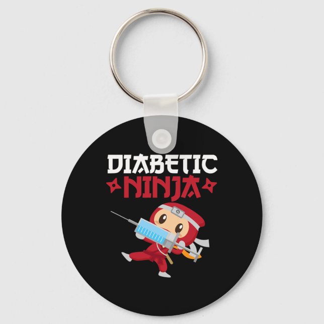 Diabetic Ninja Type 1 Diabetes Awareness  Key Ring (Front)