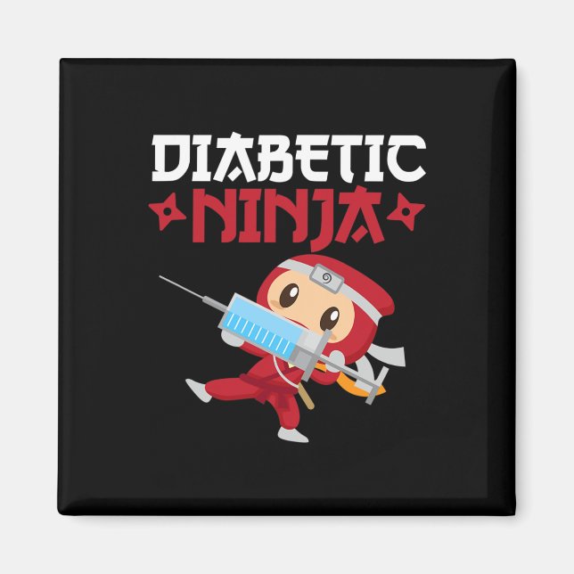 Diabetic Ninja Type 1 Diabetes Awareness  Magnet (Front)