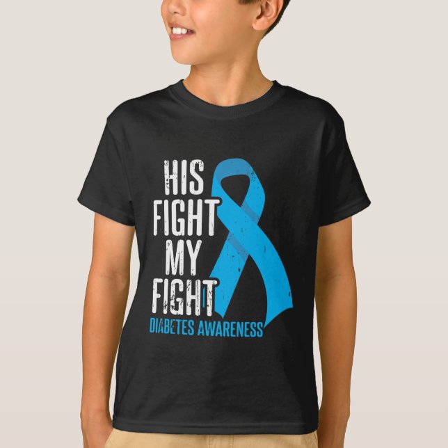 Diabetic Son Support Family Diabetes Awareness T-Shirt (Front)