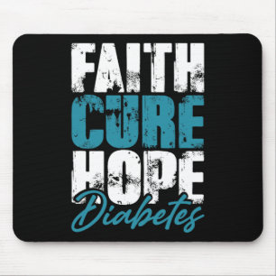 Diabetic Warrior Gift Faith Cure Hope Diabetes Awa Mouse Pad