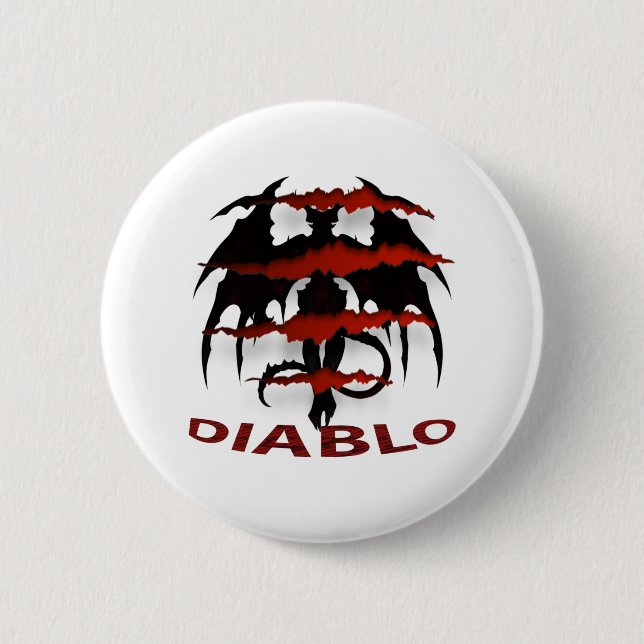 diablo 2 winged 6 cm round badge (Front)