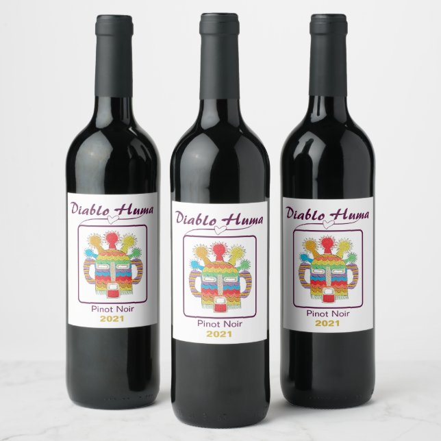 Diablo Huma, Gold Vintage, Set of 6 Wine Labels (Bottles)
