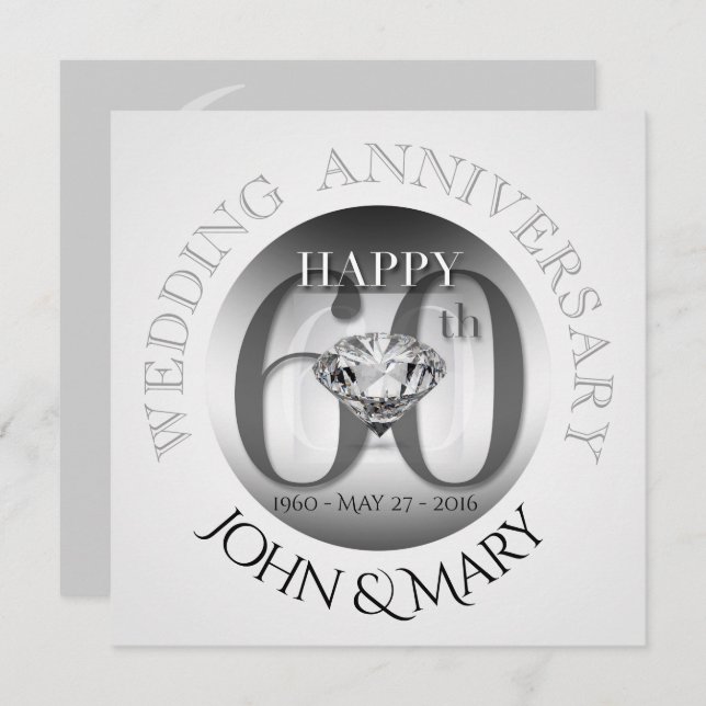 Diadmond 60th Wedding Anniversary S Invitation (Front/Back)
