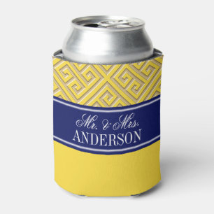 Diag Greek Key Gold CB Can Cooler