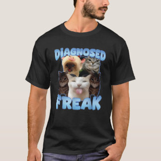 Diagnosed Freak Funny Cat Certified Freak Cursed S T-Shirt