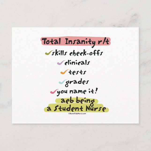 Diagnosis Total Insanity Postcard (Front)