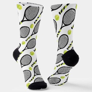 🎾Diagonal Black and green tennis🎾 white Socks