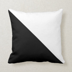 Diagonal Black and White Colour Block Cushion