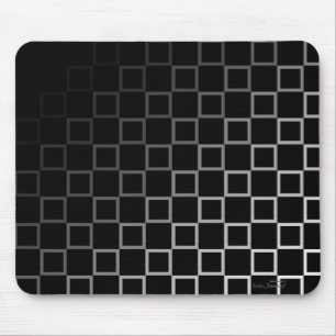 Diagonal black and white spectrum pattern mousemat