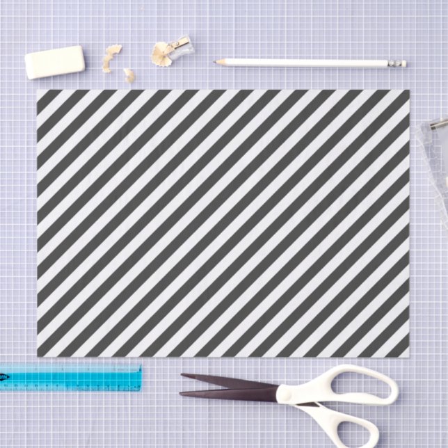 Diagonal black and white stripes  pattern tissue paper (Craft)