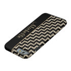 Diagonal Black Chevron Gold Personalised