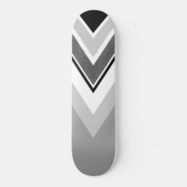 Diagonal black, grey stripe skateboard (Front)