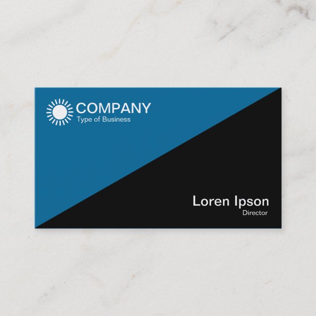 Diagonal - Black with Blue 006699 Business Card (Front)